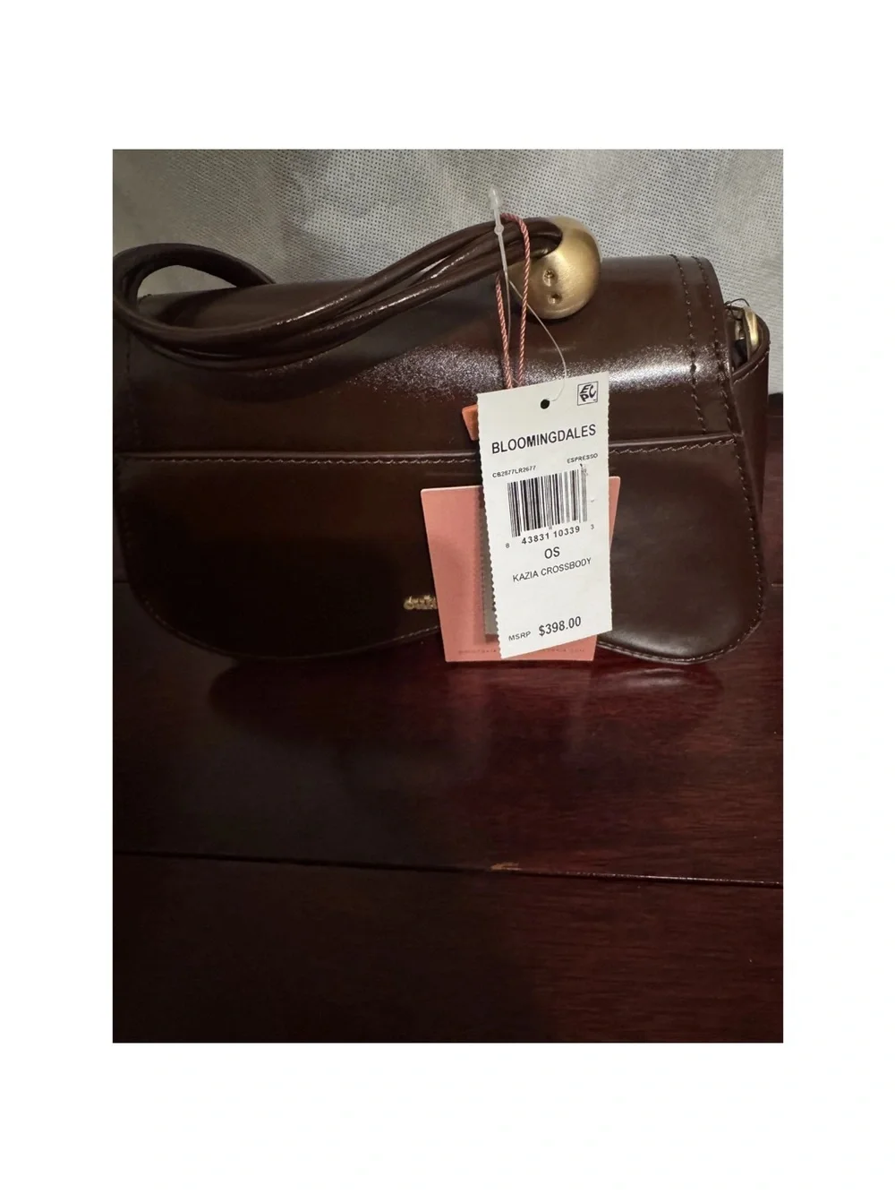 Cult Gaia Dark Brown Women’s Shoulder Bag with Gold Accents